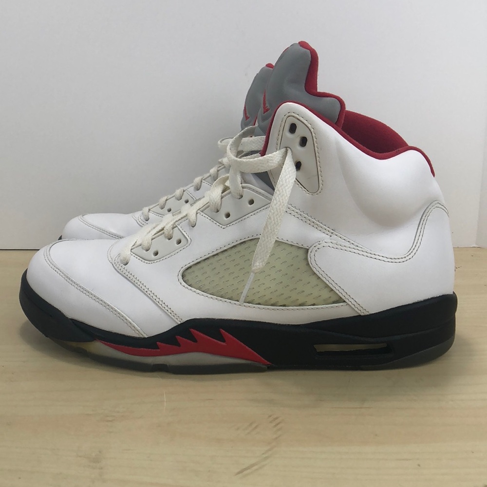 Air Jordan 5 Retro Fire Red Silver Tongue Sz 13